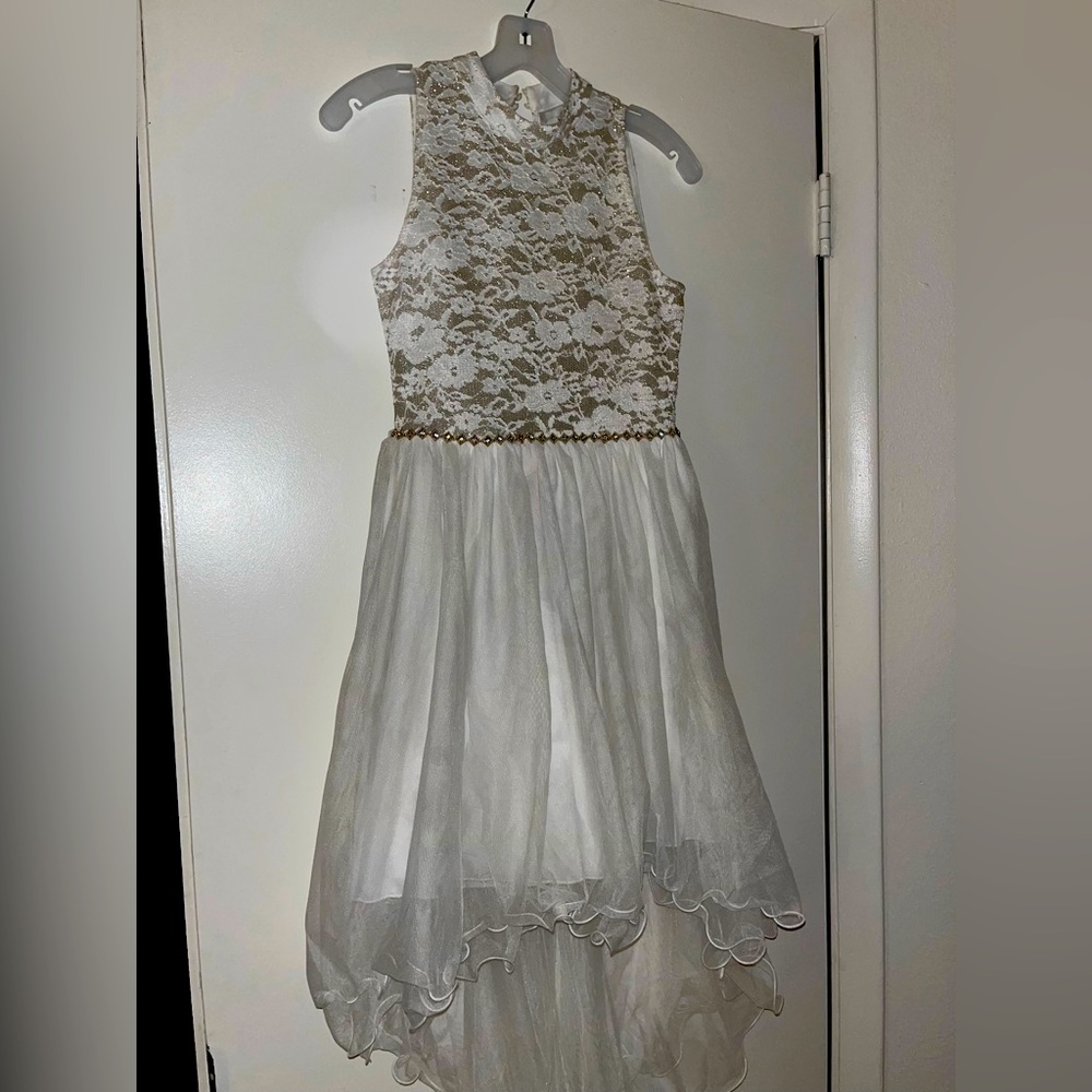 White and gold dress